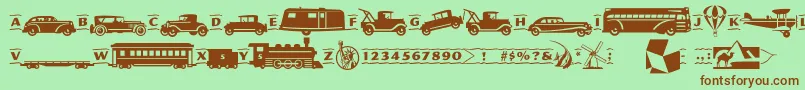 Pftransport Font – Brown Fonts on Green Background