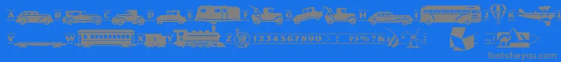 Pftransport Font – Gray Fonts on Blue Background