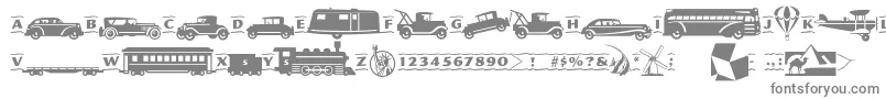 フォントPftransport – 白い背景に灰色の文字