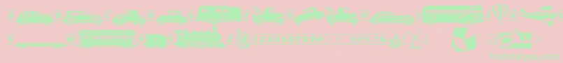 More about Pftransport Font Pftransport Font – Green Fonts on Pink Background