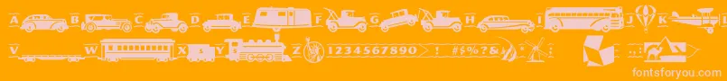 フォントPftransport – オレンジの背景にピンクのフォント