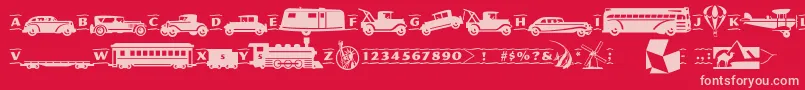 Pftransport Font – Pink Fonts on Red Background