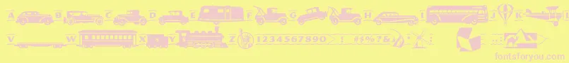 Pftransport Font – Pink Fonts on Yellow Background