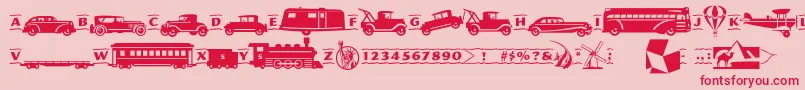 Pftransport Font – Red Fonts on Pink Background