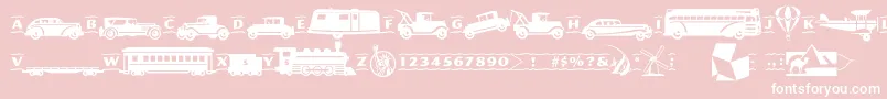 Pftransport Font – White Fonts on Pink Background