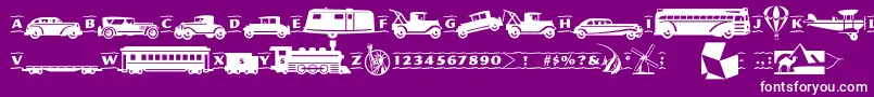 Pftransport Font – White Fonts on Purple Background