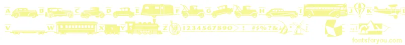 Pftransport Font – Yellow Fonts on White Background