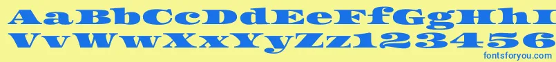 Asset Font – Blue Fonts on Yellow Background