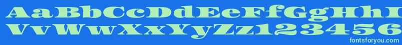 Asset Font – Green Fonts on Blue Background