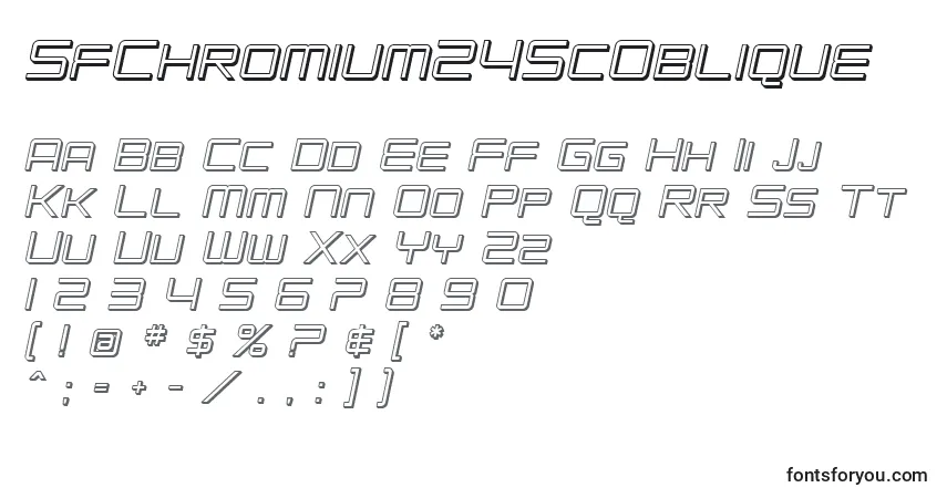 Czcionka SfChromium24ScOblique – alfabet, cyfry, specjalne znaki