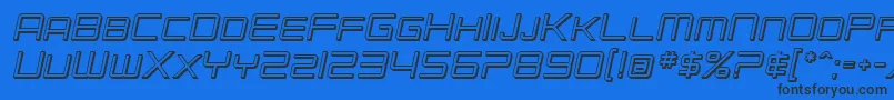 Шрифт SfChromium24ScOblique – чёрные шрифты на синем фоне