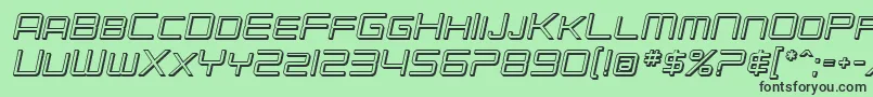 Шрифт SfChromium24ScOblique – чёрные шрифты на зелёном фоне