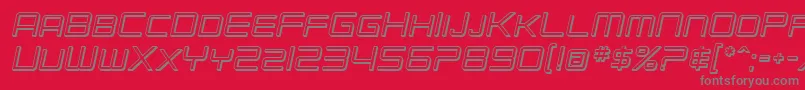 フォントSfChromium24ScOblique – 赤い背景に灰色の文字