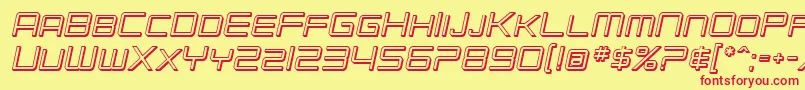 Шрифт SfChromium24ScOblique – красные шрифты на жёлтом фоне