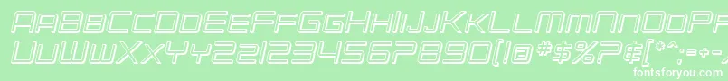SfChromium24ScOblique-Schriftart – Weiße Schriften auf grünem Hintergrund