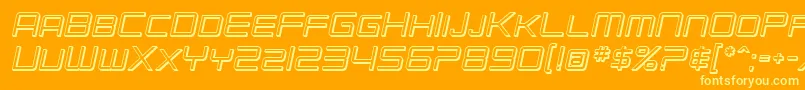 Czcionka SfChromium24ScOblique – żółte czcionki na pomarańczowym tle