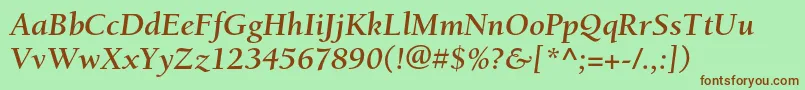 BerkeleystdBolditalic-fontti – ruskeat fontit vihreällä taustalla