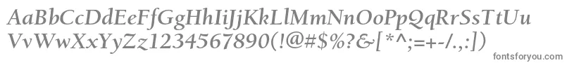 BerkeleystdBolditalic-fontti – harmaat kirjasimet valkoisella taustalla