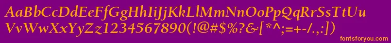 BerkeleystdBolditalic Font – Orange Fonts on Purple Background