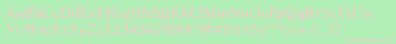 BerkeleystdBolditalic Font – Pink Fonts on Green Background