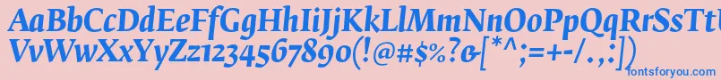 FedraserifbproBolditalic Font – Blue Fonts on Pink Background