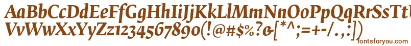FedraserifbproBolditalic-fontti – ruskeat fontit valkoisella taustalla