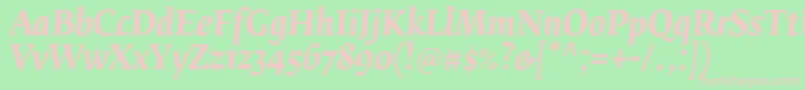 FedraserifbproBolditalic Font – Pink Fonts on Green Background