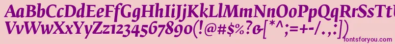 FedraserifbproBolditalic Font – Purple Fonts on Pink Background