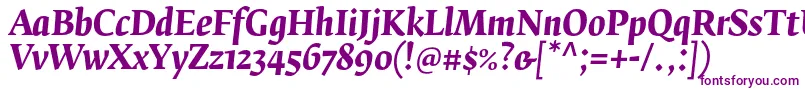 FedraserifbproBolditalic Font – Purple Fonts on White Background