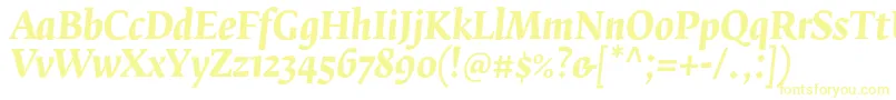 FedraserifbproBolditalic Font – Yellow Fonts on White Background