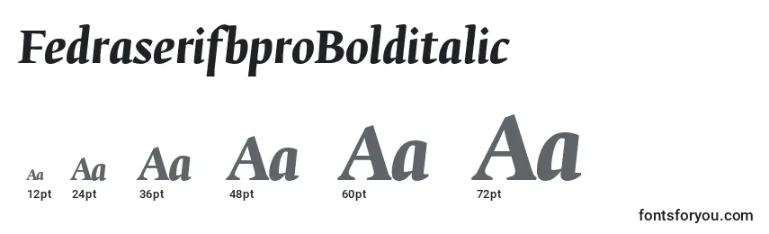 Размеры шрифта FedraserifbproBolditalic