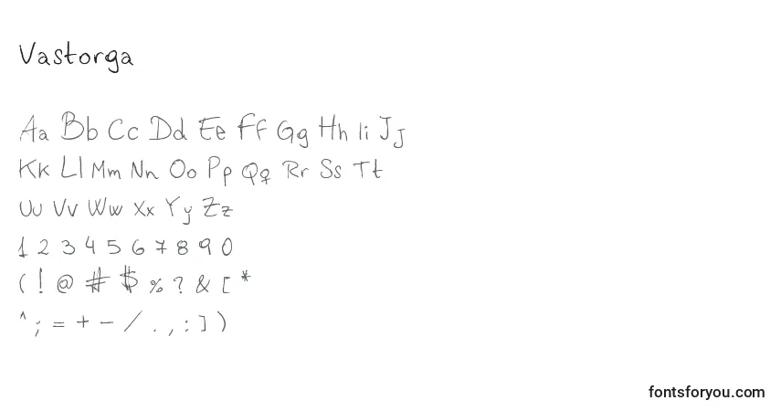 Шрифт Vastorga – алфавит, цифры, специальные символы
