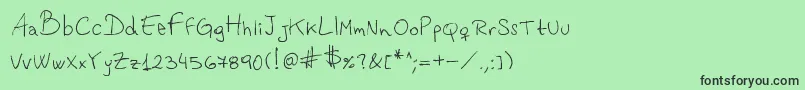 フォントVastorga – 緑の背景に黒い文字