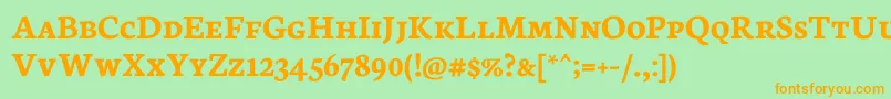 NeutonScBold Font – Orange Fonts on Green Background