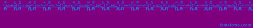 フォントHelpfulHeadlinesJl – 紫色の背景に青い文字