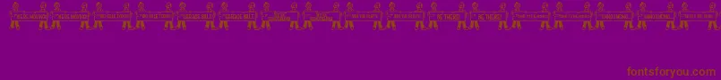 フォントHelpfulHeadlinesJl – 紫色の背景に茶色のフォント