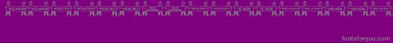 HelpfulHeadlinesJl-fontti – harmaat kirjasimet violetilla taustalla