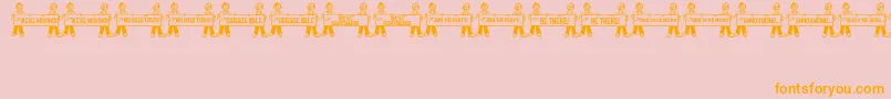 HelpfulHeadlinesJl-Schriftart – Orangefarbene Schriften auf rosa Hintergrund