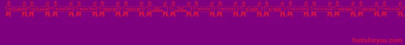 Шрифт HelpfulHeadlinesJl – красные шрифты на фиолетовом фоне