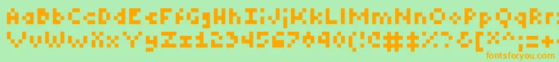 TinyRegular Font – Orange Fonts on Green Background