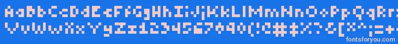フォントTinyRegular – ピンクの文字、青い背景