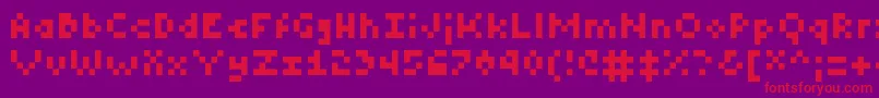 TinyRegular Font – Red Fonts on Purple Background