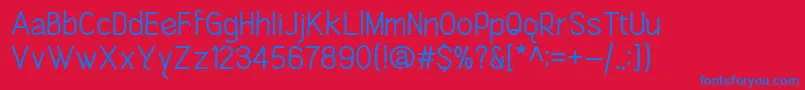 ClicheRegular Font – Blue Fonts on Red Background