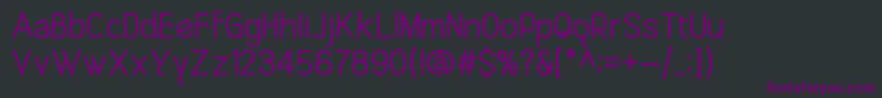 Шрифт ClicheRegular – фиолетовые шрифты на чёрном фоне