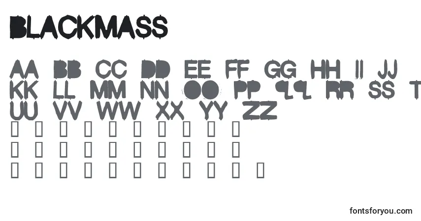 Czcionka BlackMass – alfabet, cyfry, specjalne znaki