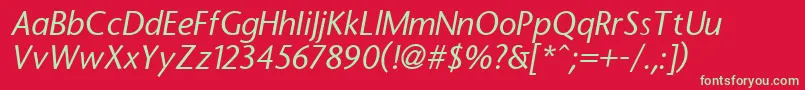 StonesansItalic Font – Green Fonts on Red Background
