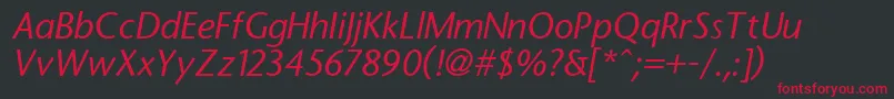 StonesansItalic Font – Red Fonts on Black Background