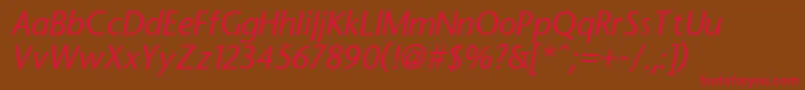 StonesansItalic Font – Red Fonts on Brown Background
