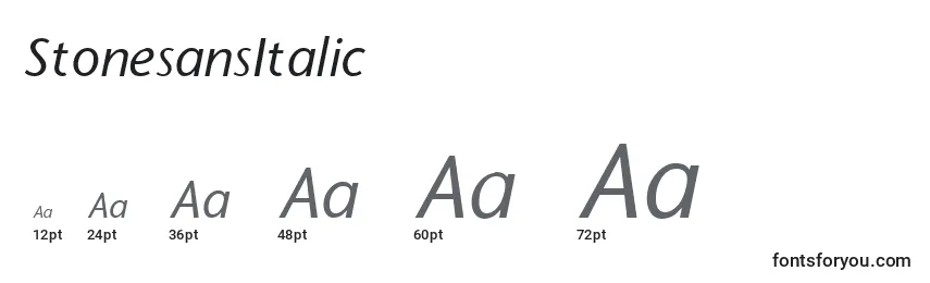 StonesansItalic Font Sizes
