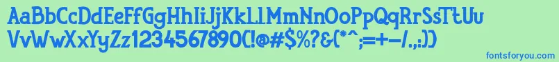 フォントRumouraBoldPersonalUseOnly – 青い文字は緑の背景です。